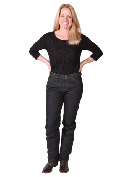Lavendro Women’s Biker Denim Jeans – Slim Fit with Reinforced Knee Pads