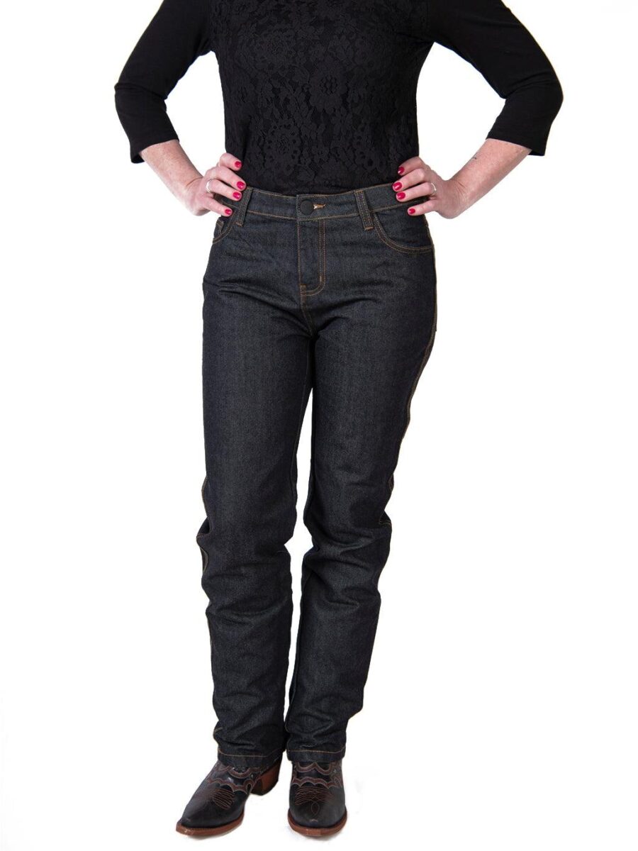 Lavendro Women’s Biker Denim Jeans – Slim Fit with Reinforced Knee Pads - Image 2