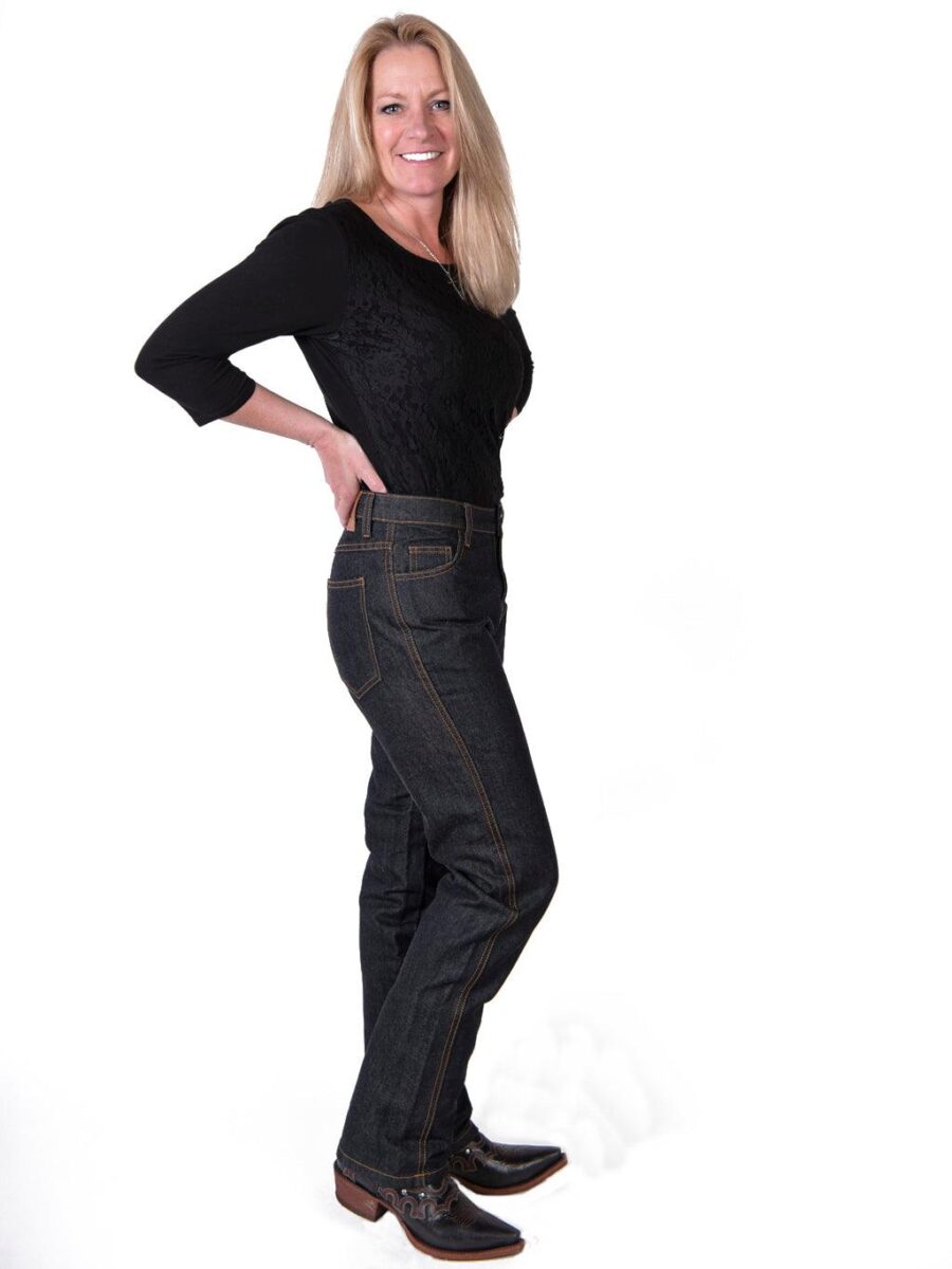 Lavendro Women’s Biker Denim Jeans – Slim Fit with Reinforced Knee Pads - Image 3