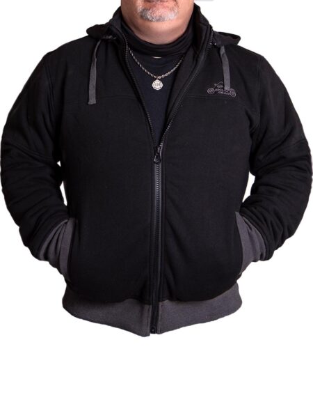 Lavendro Armored Motorcycle Hoodie – Black Protective Riding Jacket