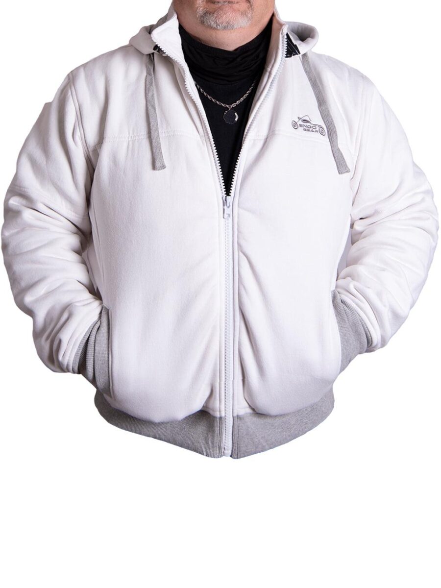Lavendro Armored Motorcycle Hoodie – Grey/Black Riding Hoodie with Protective Lining
