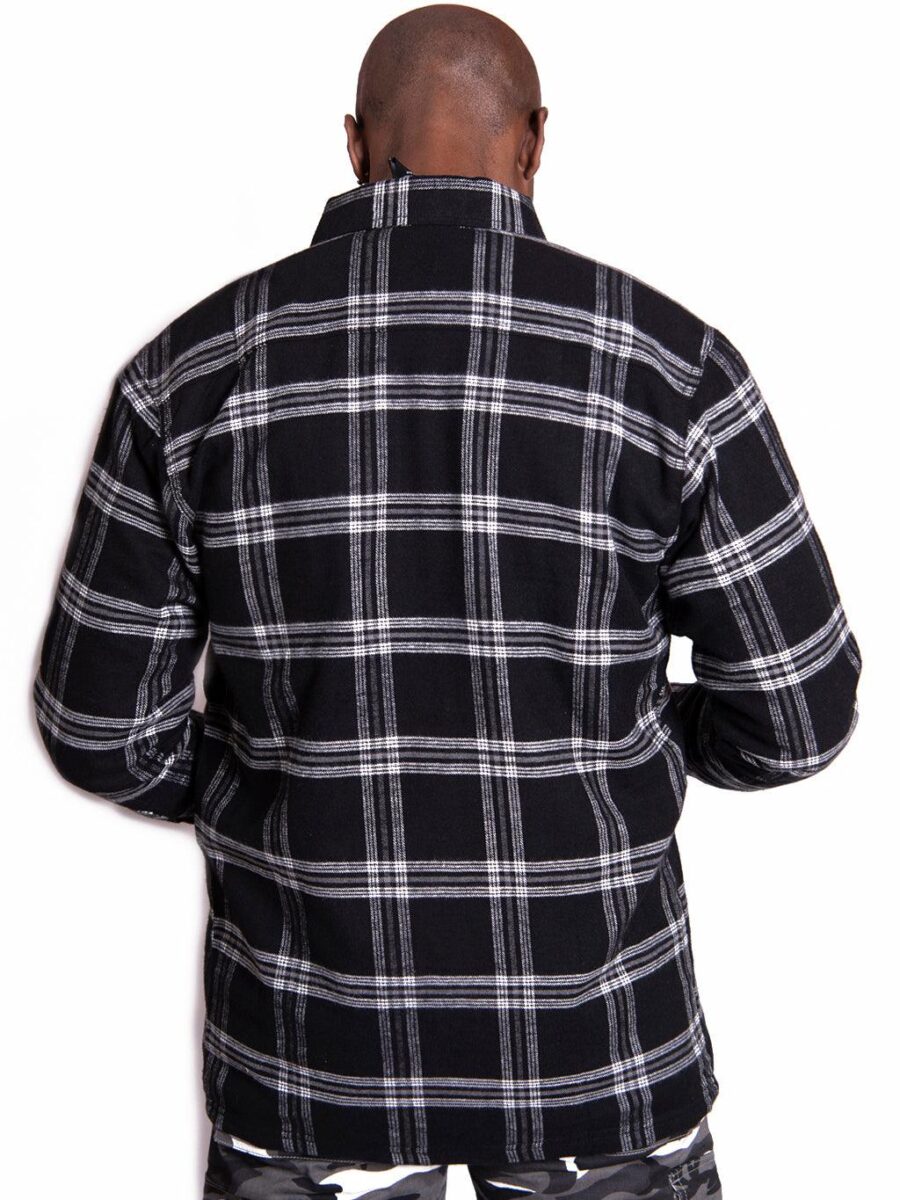 Lavendro Motorcycle Cruiser Flannel Shirt – Black & Grey Kevlar Reinforced Riding Shirt - Image 2