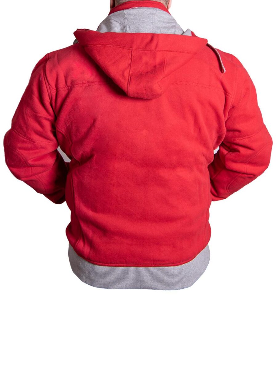 Lavendro Armored Motorcycle Hoodie – Grey/Black Biker Jacket with Protective Lining - Image 2