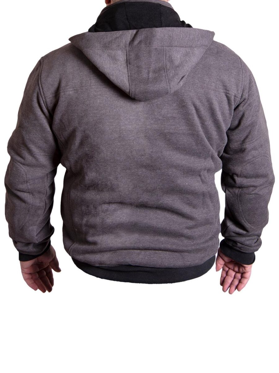 Lavendro Armored Motorcycle Hoodie – Charcoal/Black Riding Jacket with Protective Lining - Image 2