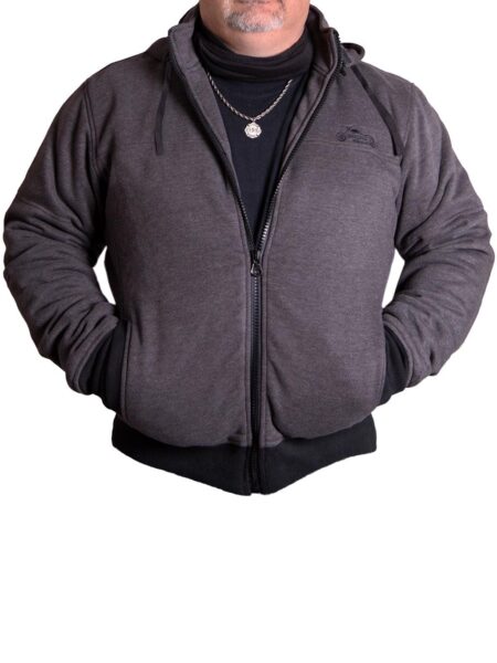 Lavendro Armored Motorcycle Hoodie – Charcoal/Black Riding Jacket with Protective Lining