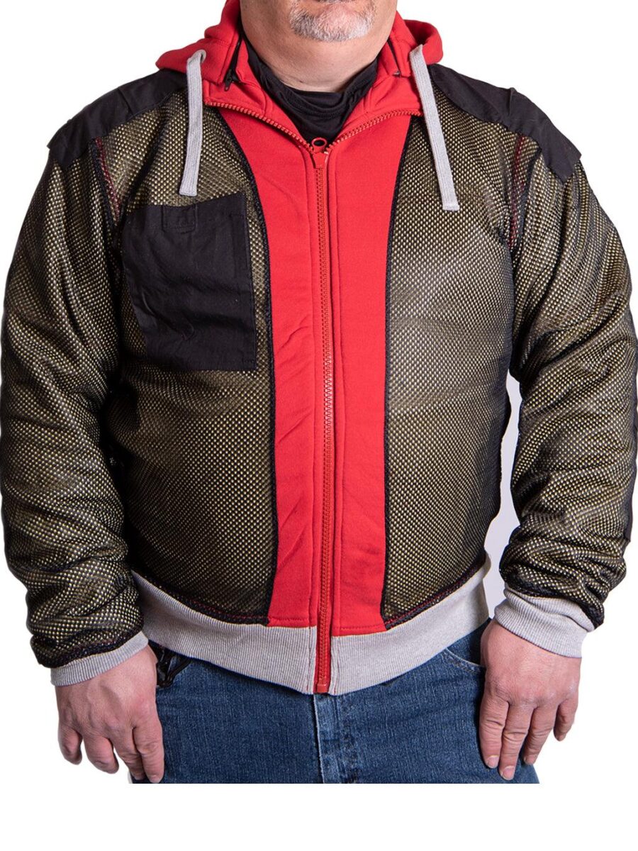 Lavendro Armored Motorcycle Hoodie – Grey/Black Biker Jacket with Protective Lining - Image 5
