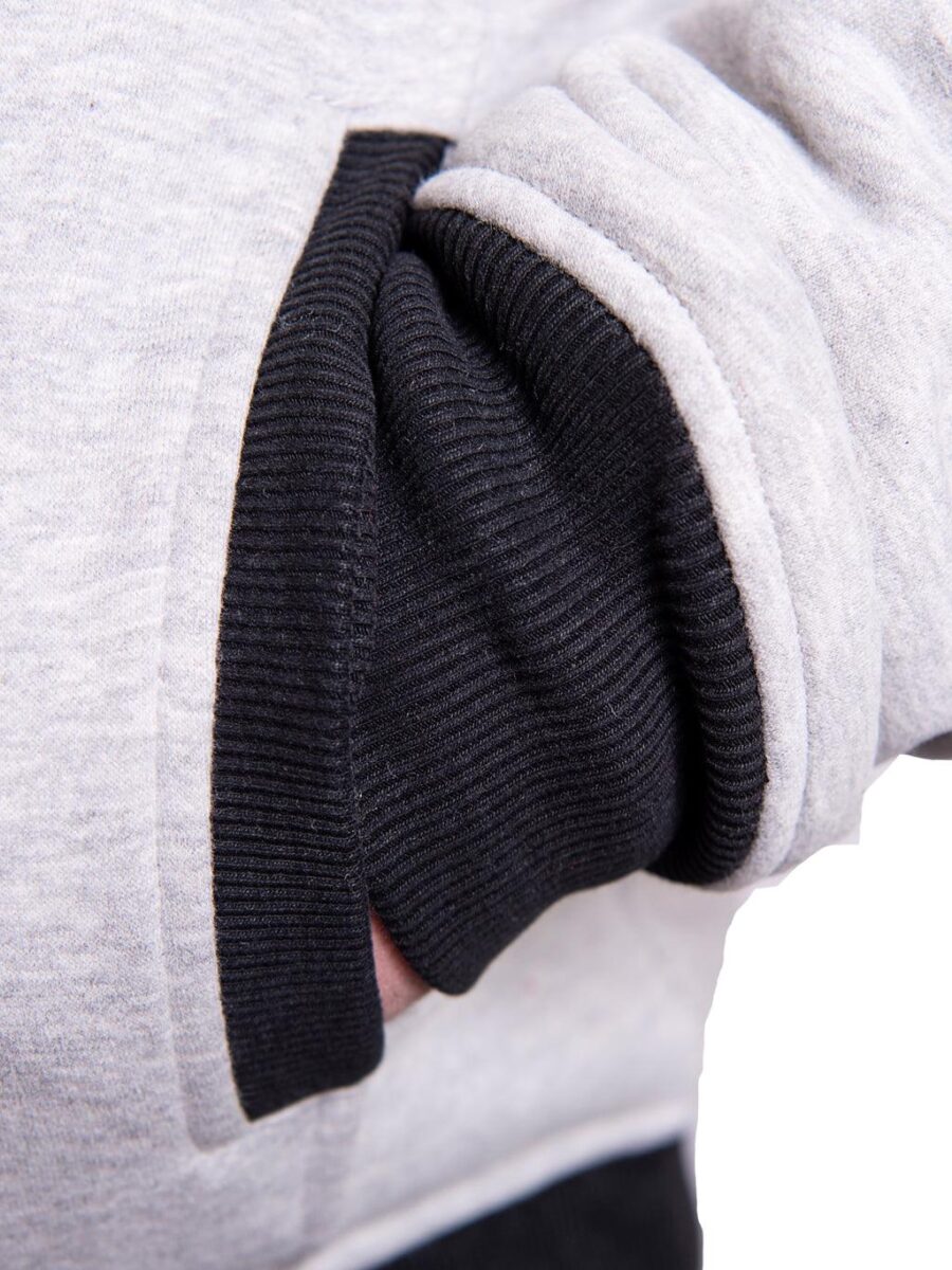 Lavendro Armored Motorcycle Hoodie – Grey/Black Protective Riding Jacket - Image 3