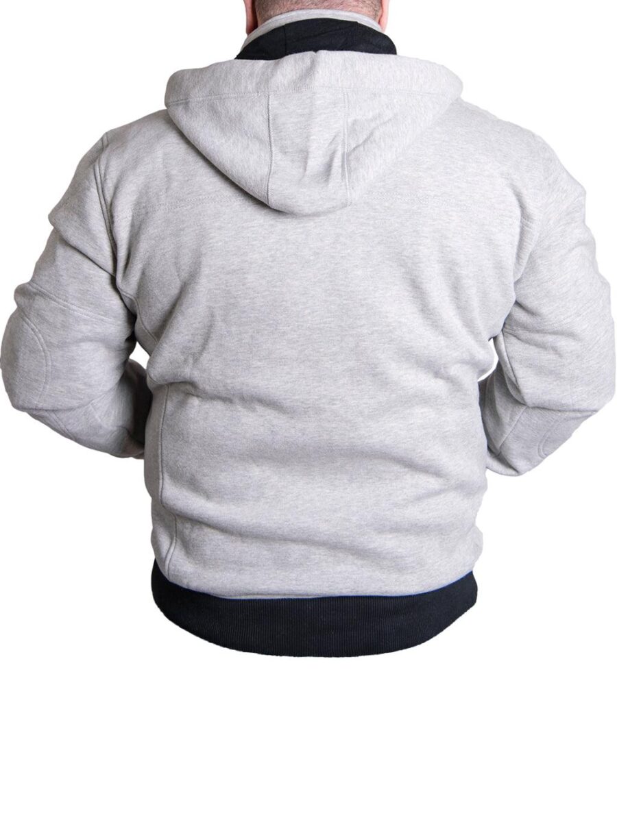 Lavendro Armored Motorcycle Hoodie – Grey/Black Protective Riding Jacket - Image 2